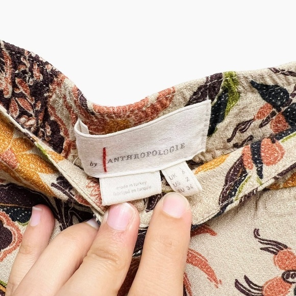 Anthropologie Multicolored Floral Smocked Balloon Leg Pants - Picture 5 of 8